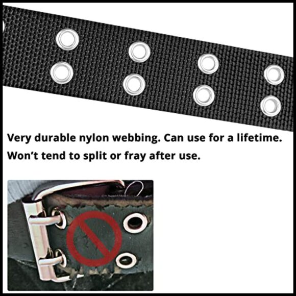 Double Grommet Belt Nylon Prong Belts Plus Size 39 to 71 Inches main image 4